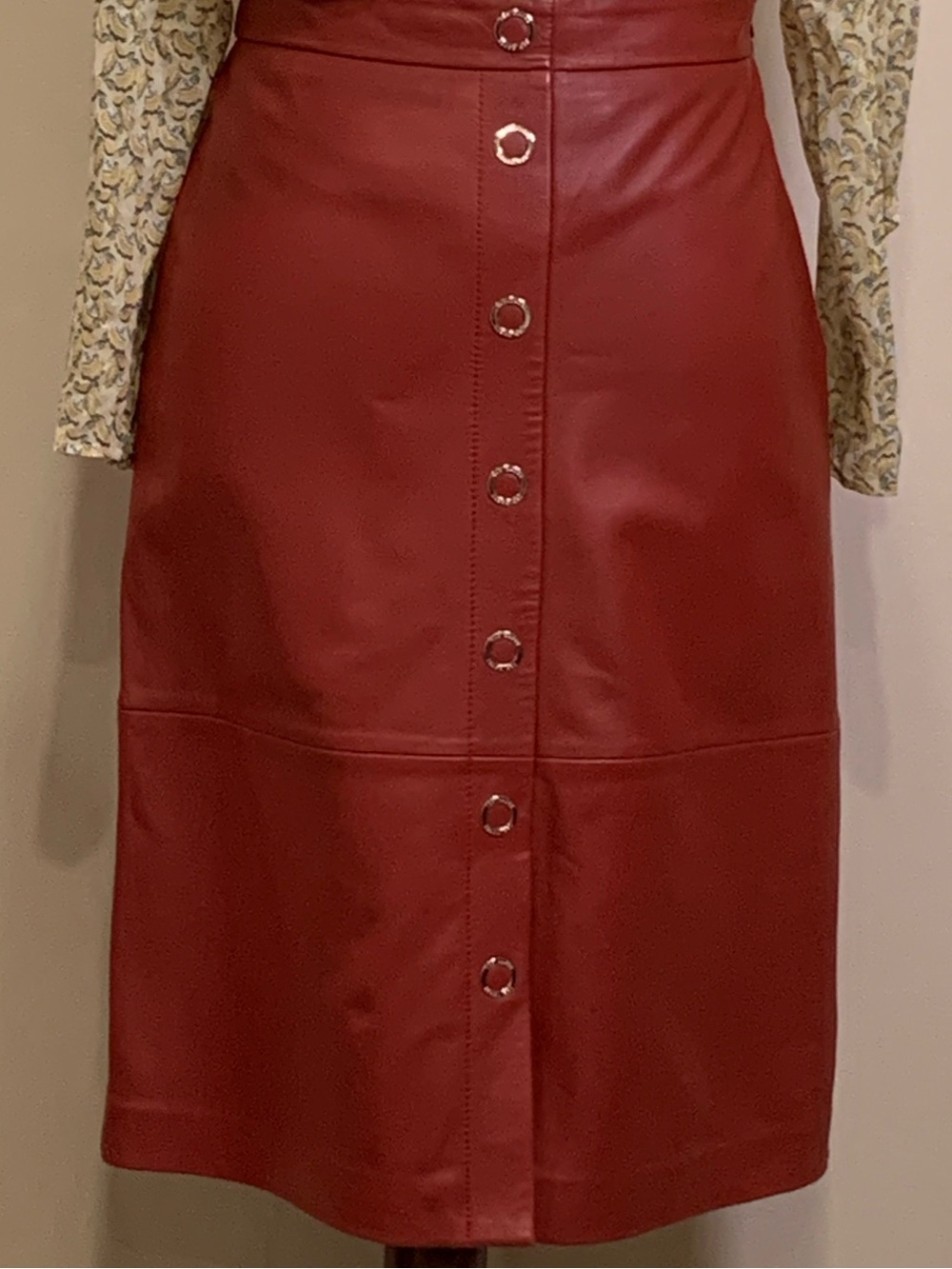 Ted Baker Deetra Leather Skirt, Size 3